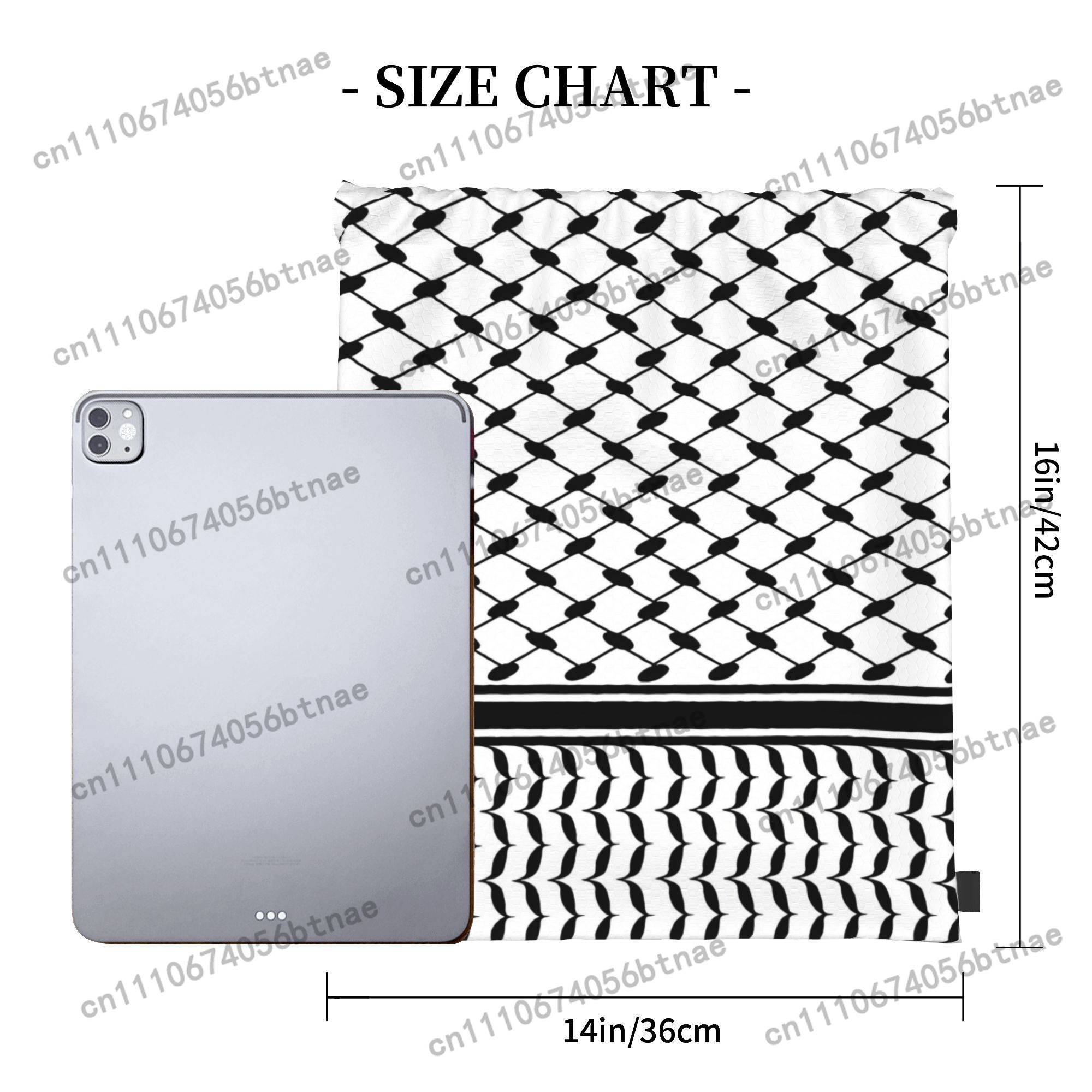 Kufiya Middle Eatern Pattern D - đánh giá và giá Drawstring Gym Bag