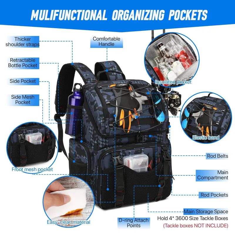 STAR LIN KUP 45L Fishing Backp - đánh giá và giá Rain Cover Backpack