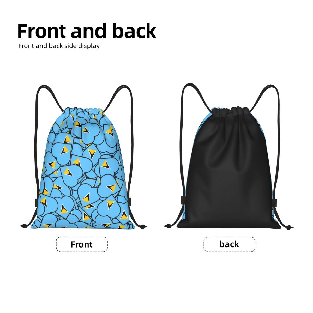 Saint Lucia Country Flag Love  - đánh giá và giá Drawstring Gym Bag