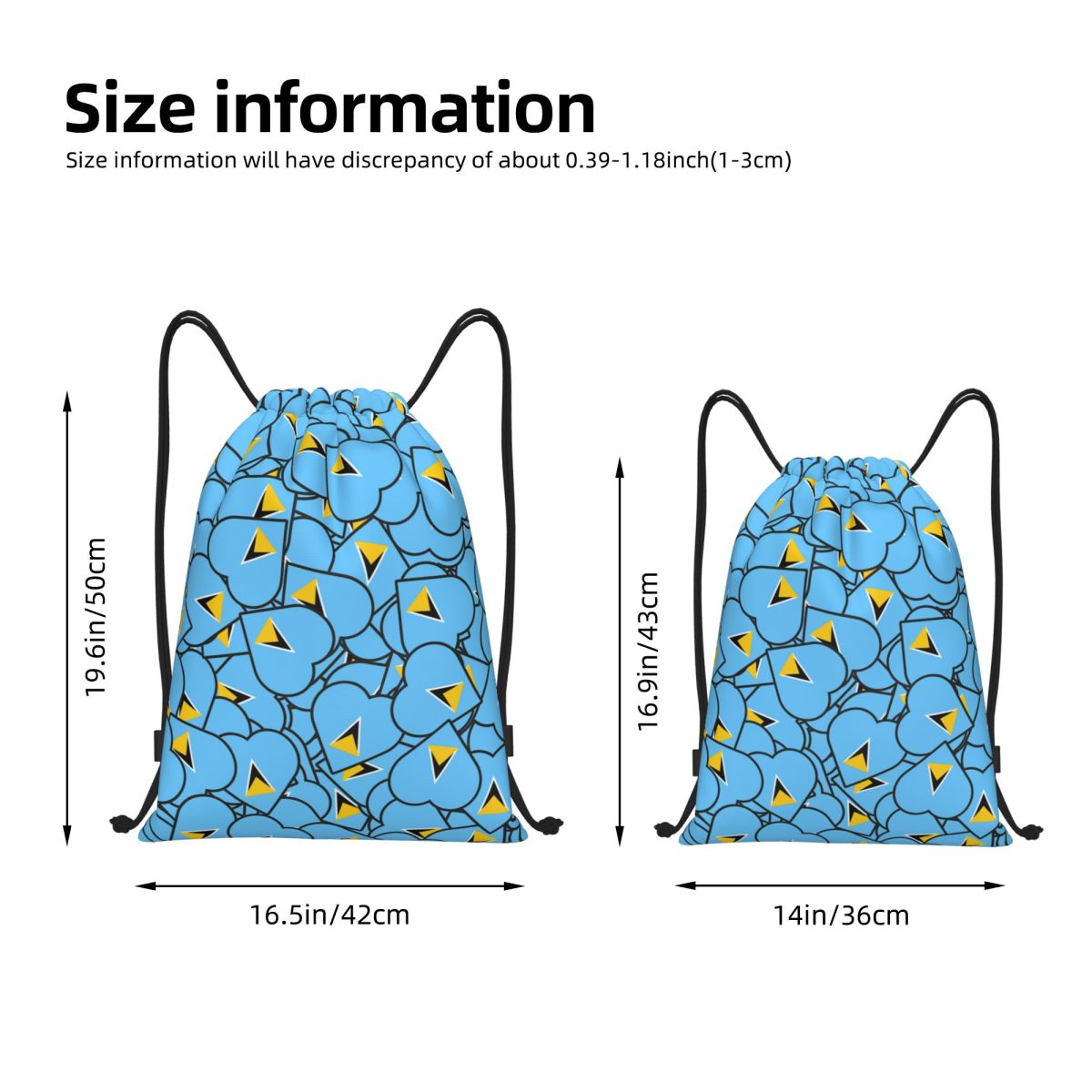 Saint Lucia Country Flag Love  - đánh giá và giá Drawstring Gym Bag